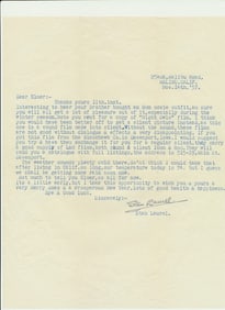 1957 Signed Stan Laurel Typed Letter and Envelope