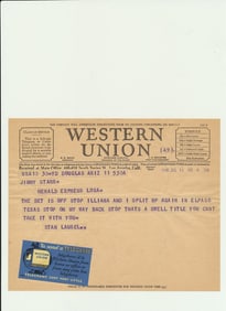 1938 Stan Laurel Western Union Telegram