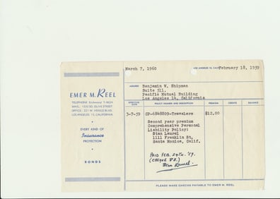 1959 Signed Stan Laurel Handwritten payment invoice