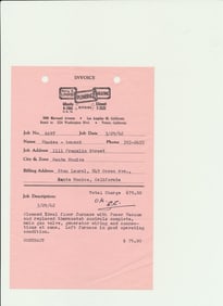 1962 Initialed Signed Stan Laurel Plumbing quote note