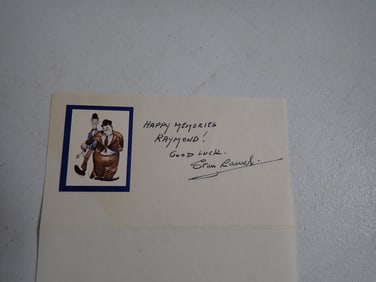 Stan Laurel Signed  Handwritten Note and Envelope