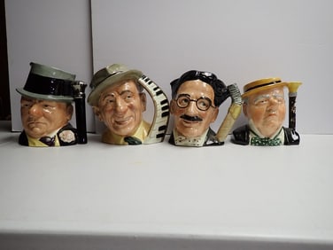 Royal Doulton WC Fields, Groucho Marx, Durante Mugs