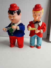 Laurel and Hardy Windup Drinking  Bartender Figures