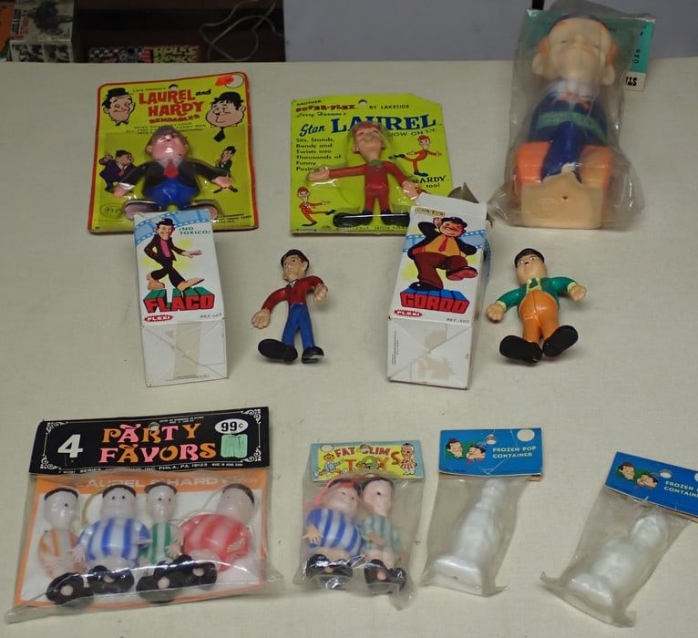 Laurel and Hardy Bendables, Coin Bank in Package, etc. (1 of 10)