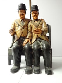 Laurel and Hardy Figures on Bench and other