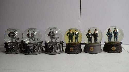 6 Laurel and Hardy Snow Globes