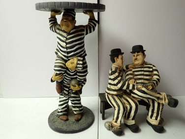 Laurl and Hardy Jail Bird Figure and Stand