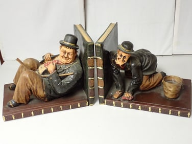 2 Pair Laurel and Hardy Resin Bookends