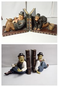 2 Pair Laurel and Hardy Resin Bookends