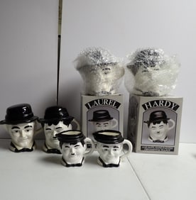 Laurel and Hardy Teapots  and Creamer & Sugar