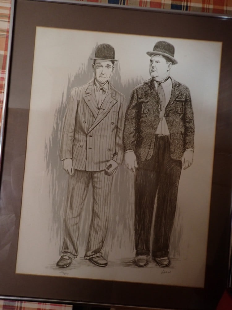 Laurel and Hardy Limited Edition 139/300 Print: Frame: 30 1/2" x 24". Art: 24 1/2" x 19"