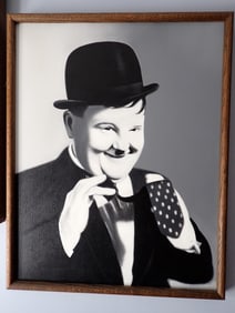 Laurel and Hardy Black and White Giclee Portraits