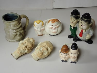 Laurel and Hardy Childs Bowl, Planters, Figures, etc.