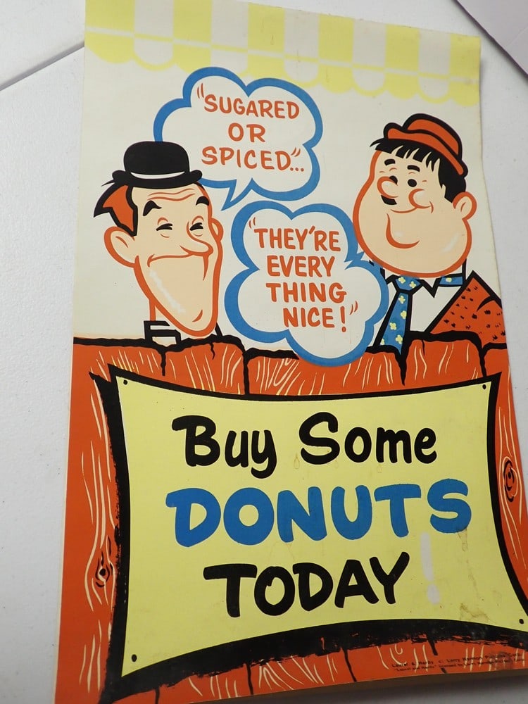 Laurel and Hardy Donuts Advertising Sign (1 of 8)