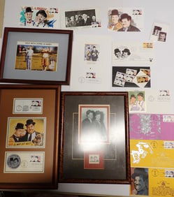 Laurel & Hardy Al Hirschfeld Error & Other Stamps, First Day Covers, etc.
