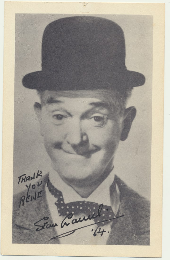 Stan Laurel Signed Photo or Card (1 of 2)