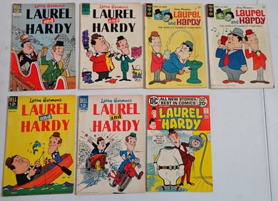 9 Laurel and Hardy 1960's Dell Comics, DC Comics No. 1 and Other Comic Books