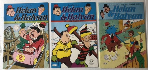 3 Laurel and Hardy Helan & Halvan Finland Finnish Comic Books