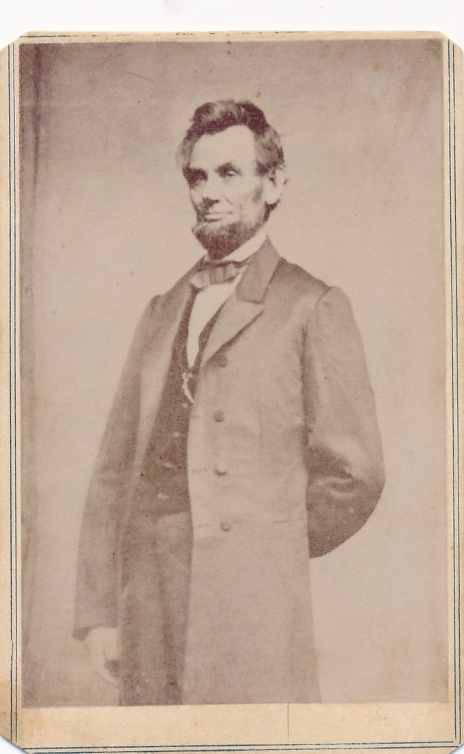 Standing President Abraham Lincoln CDV (1 of 2)