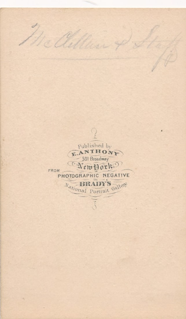 General McClellan & Staff Brady CDV - 2