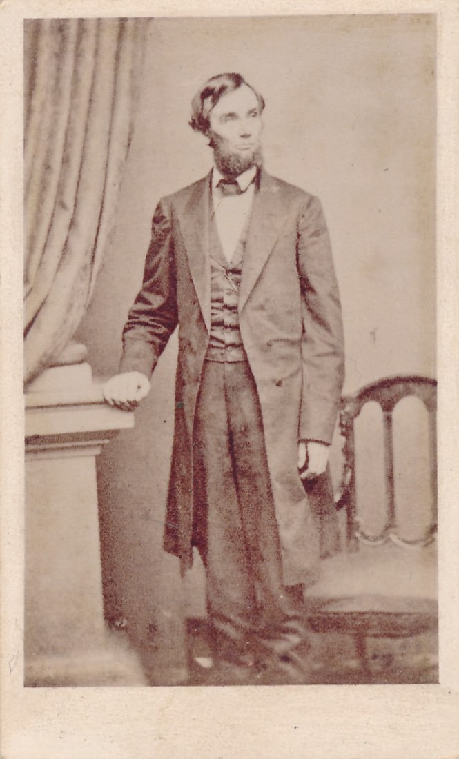 Standing President Abraham Lincoln CDV (1 of 2)