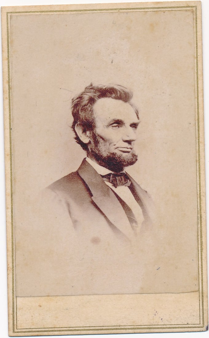 Portrait President Abraham Lincoln CDV Brady (1 of 2)