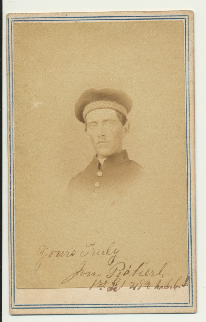 2nd Lieutenant Jonathan Pickerel signed CDV (1 of 3)