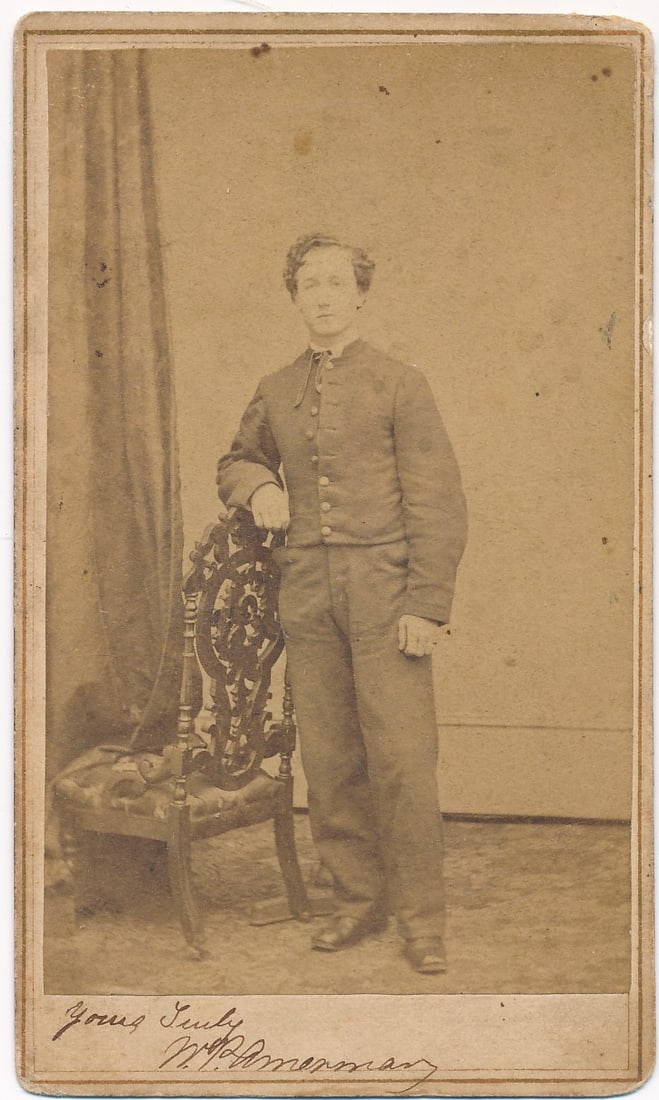 Private William P. Amerman E Co. NJ 9th Infantry: Carte de visite. Enlisted at 16 years old.