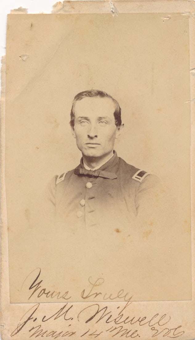 Maj. Gen. J.M. Miswell 14th Maine Vols. signed CDV (1 of 2)