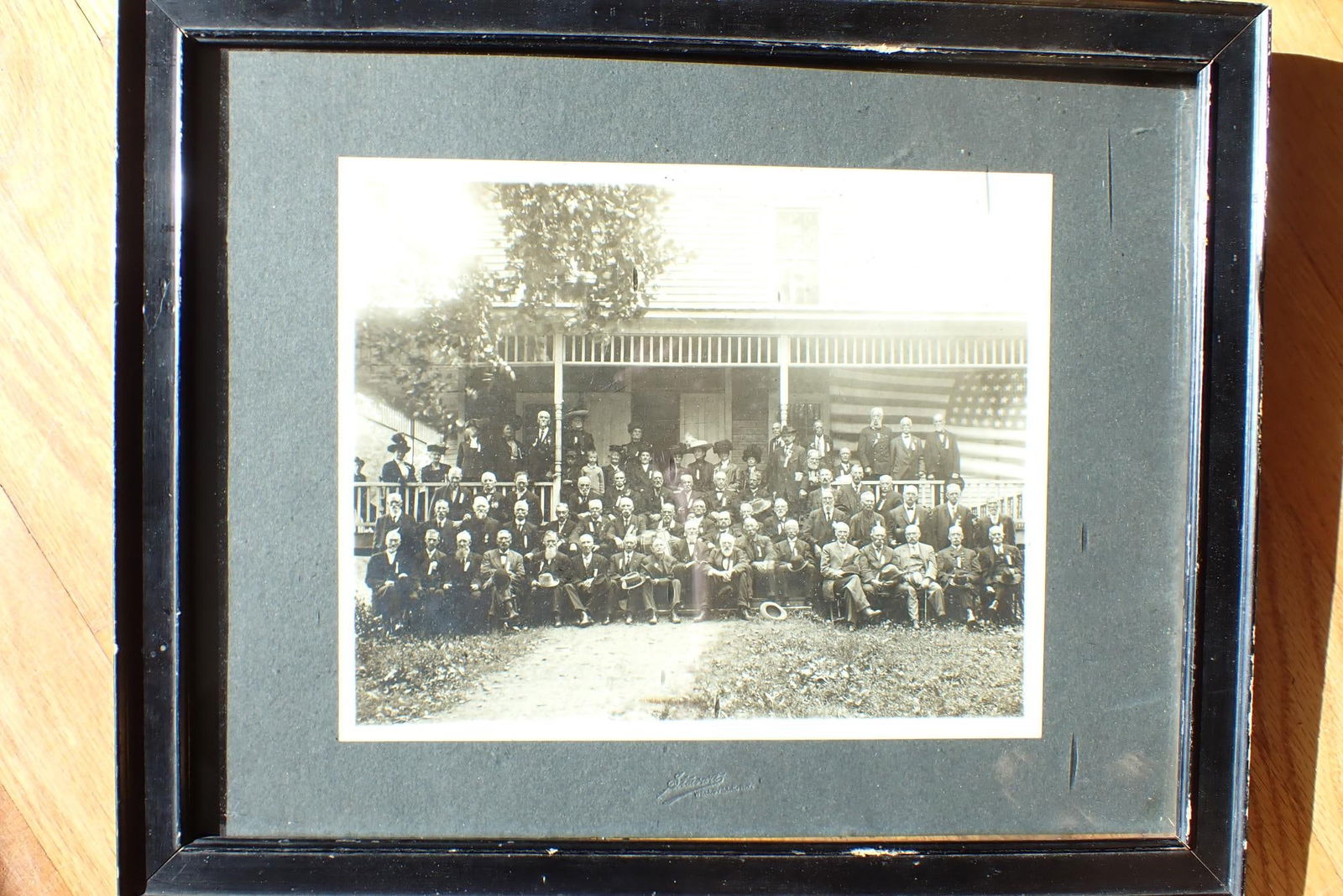 G.A.R. Group photo Wellsville, NY (Dexter Post 336): Early 1900s group photo of G.A.R. members. Wellsville, NY. Inscribed on reverse is PA West 4th. Old Soldiers Home. A Bael with photo identifies it as Dexter Post 336, Taken in Wellsville, NY. Frame 13