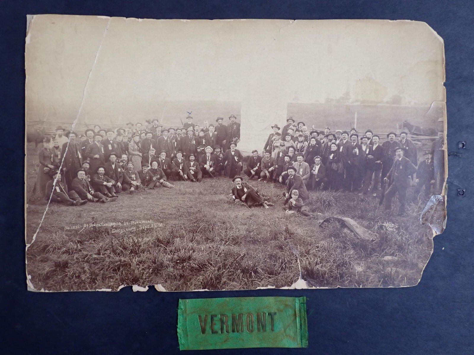1892 Photo Gettysburg Vermont Monument (1 of 16)