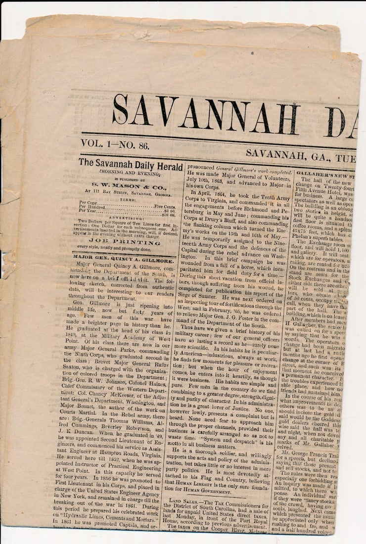 Capture of John Wilkes Booth Savannah newspaper (1 of 10)