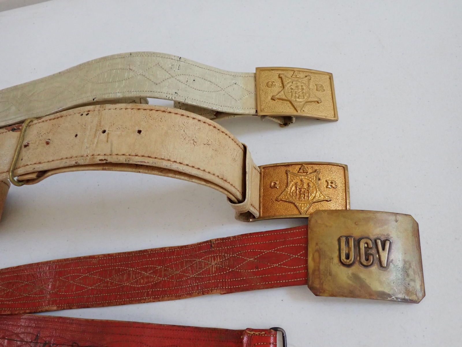 2 G.A.R. belts and buckles and U.C.V. belt & buckle (1 of 10)