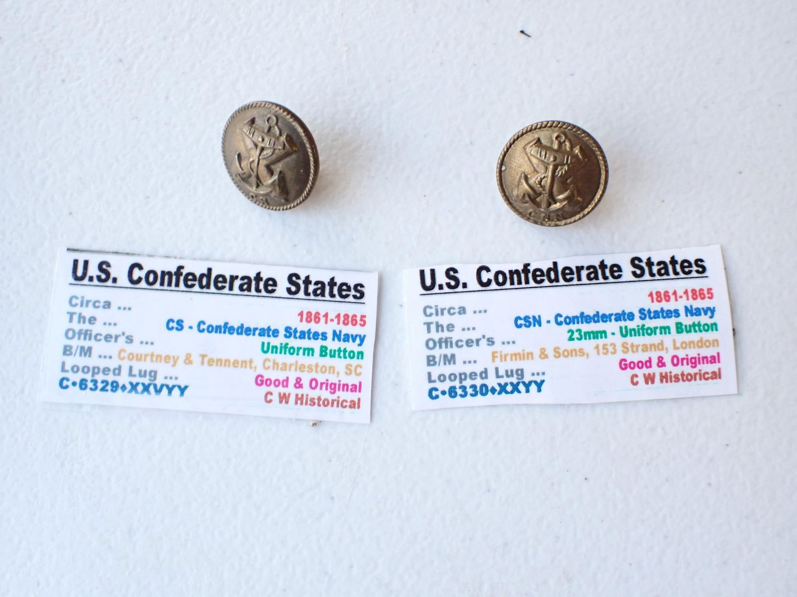 Confederate Navy Officer's uniform buttons (1 of 9)