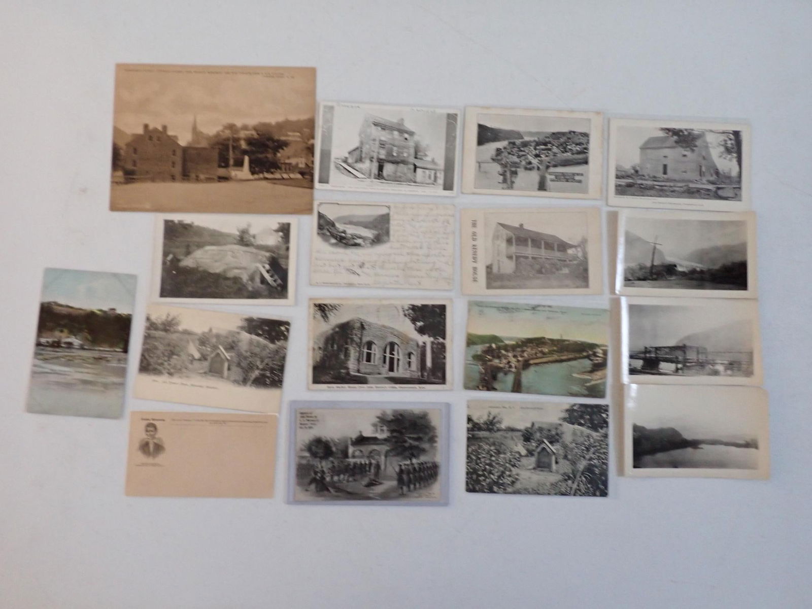 Harper's Ferry Sepia Albertype, Postcards, Photos: Large 6 X 8 Sepia Albertype Card, John Brown Cover and print hinged to cardboard. Postcard with print of "Capture of John Brown by U.S. Marines at Harper's Ferry Oct. 18, 1959. Postcards and 3