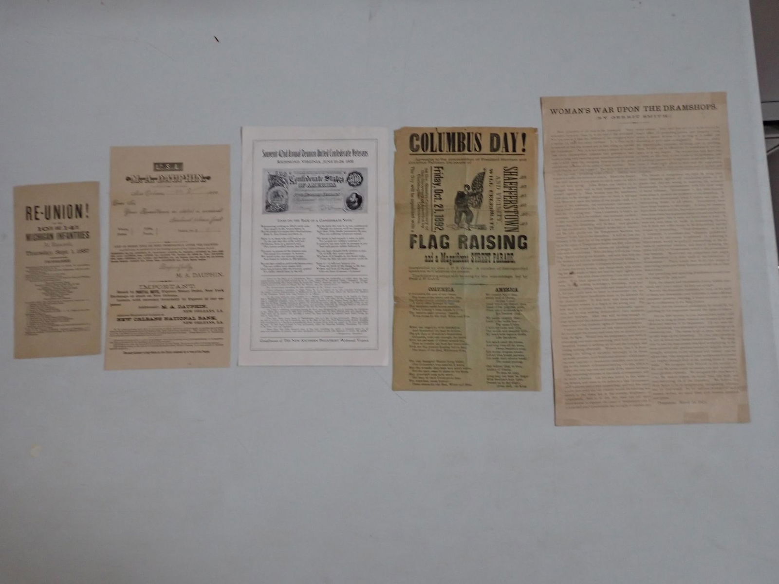 Columbus Day, Dramshops, GAR & other broadsides (1 of 20)