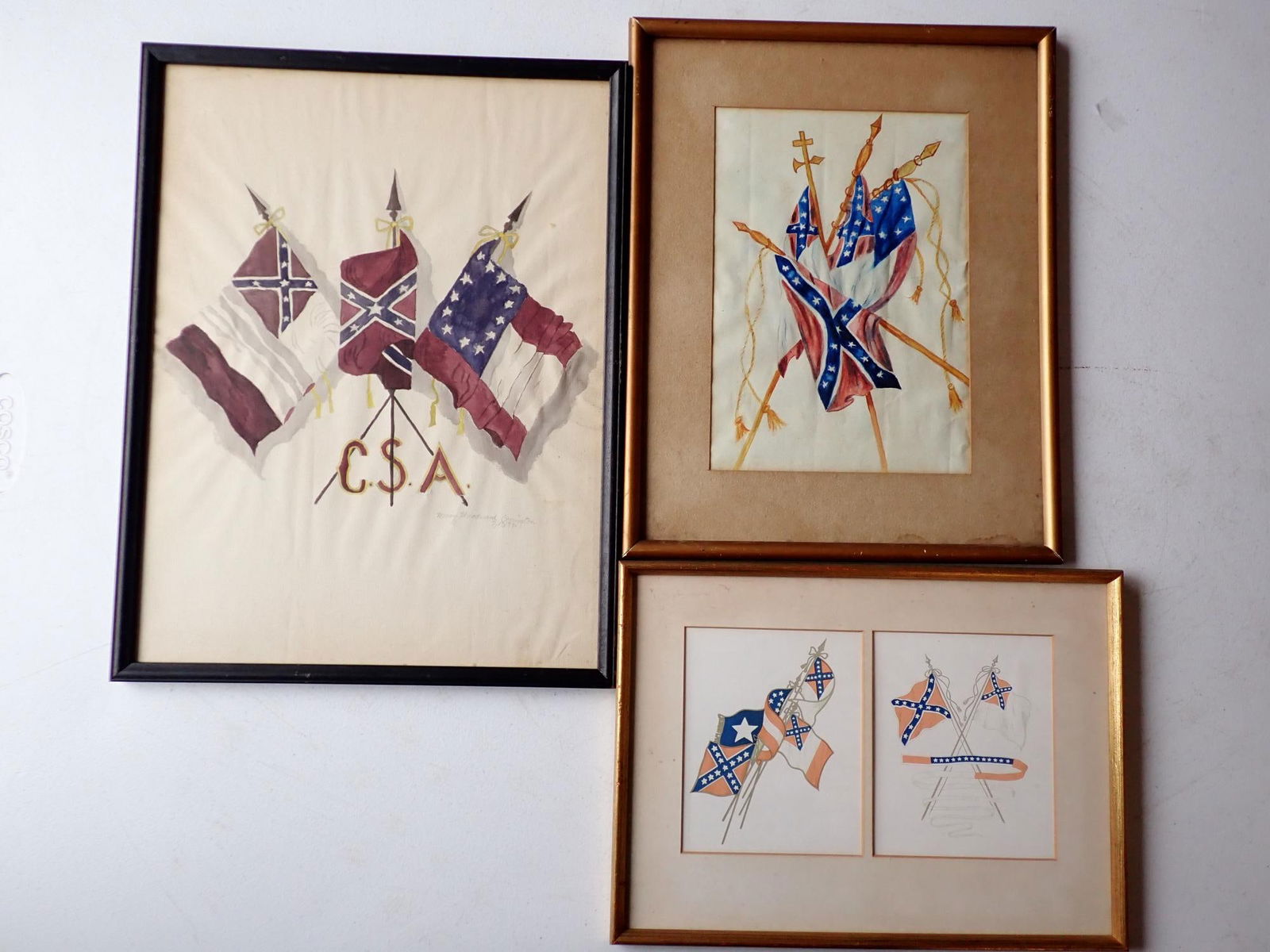 3 pieces, Confederate State of America Art (1 of 14)