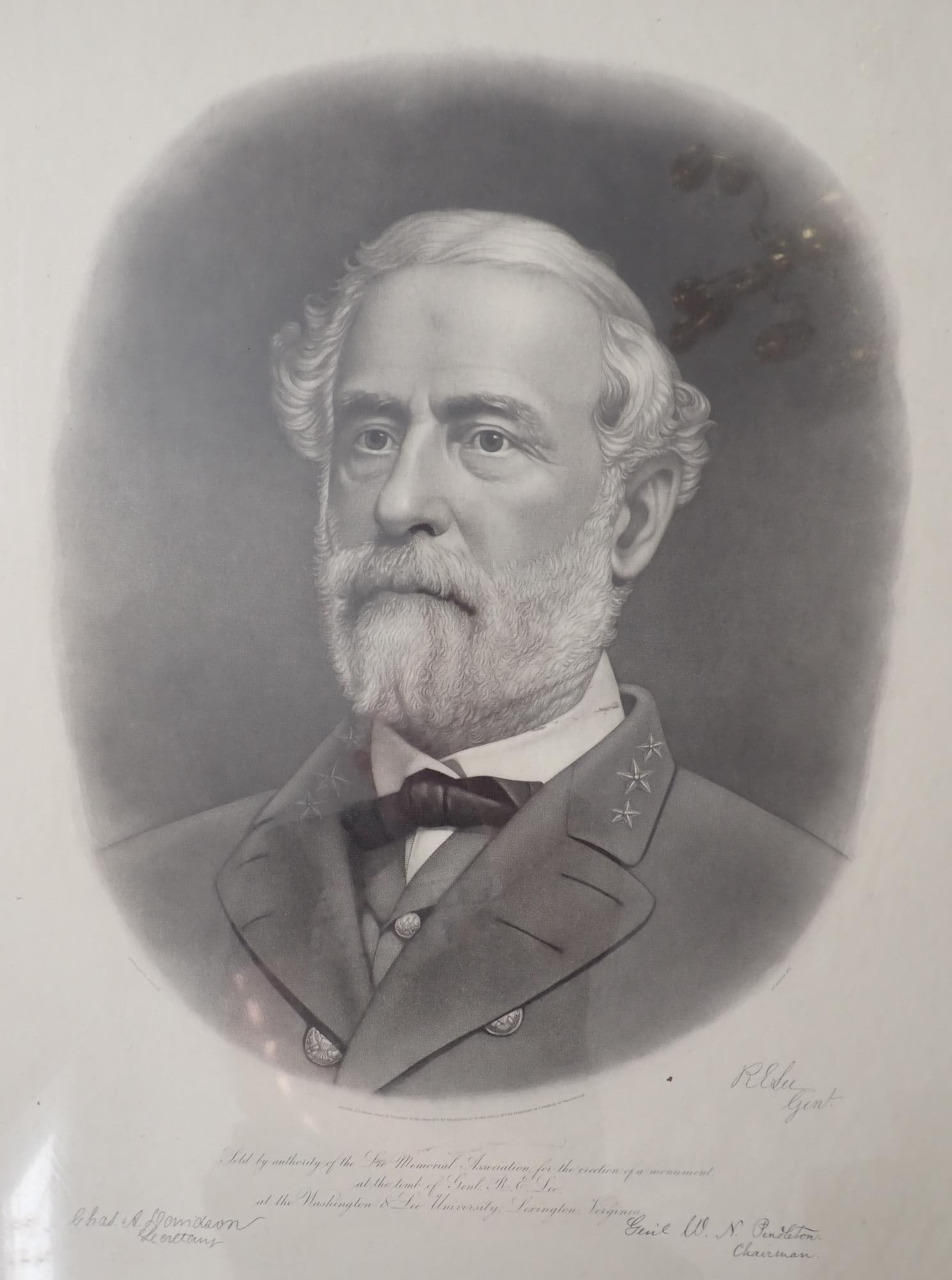 Robert E. Lee Engraved Portrait for Memorial - 2