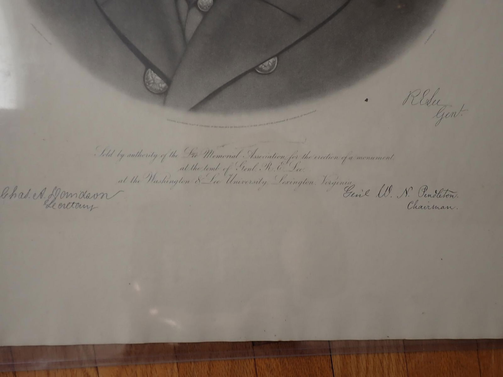 Robert E. Lee Engraved Portrait for Memorial - 3