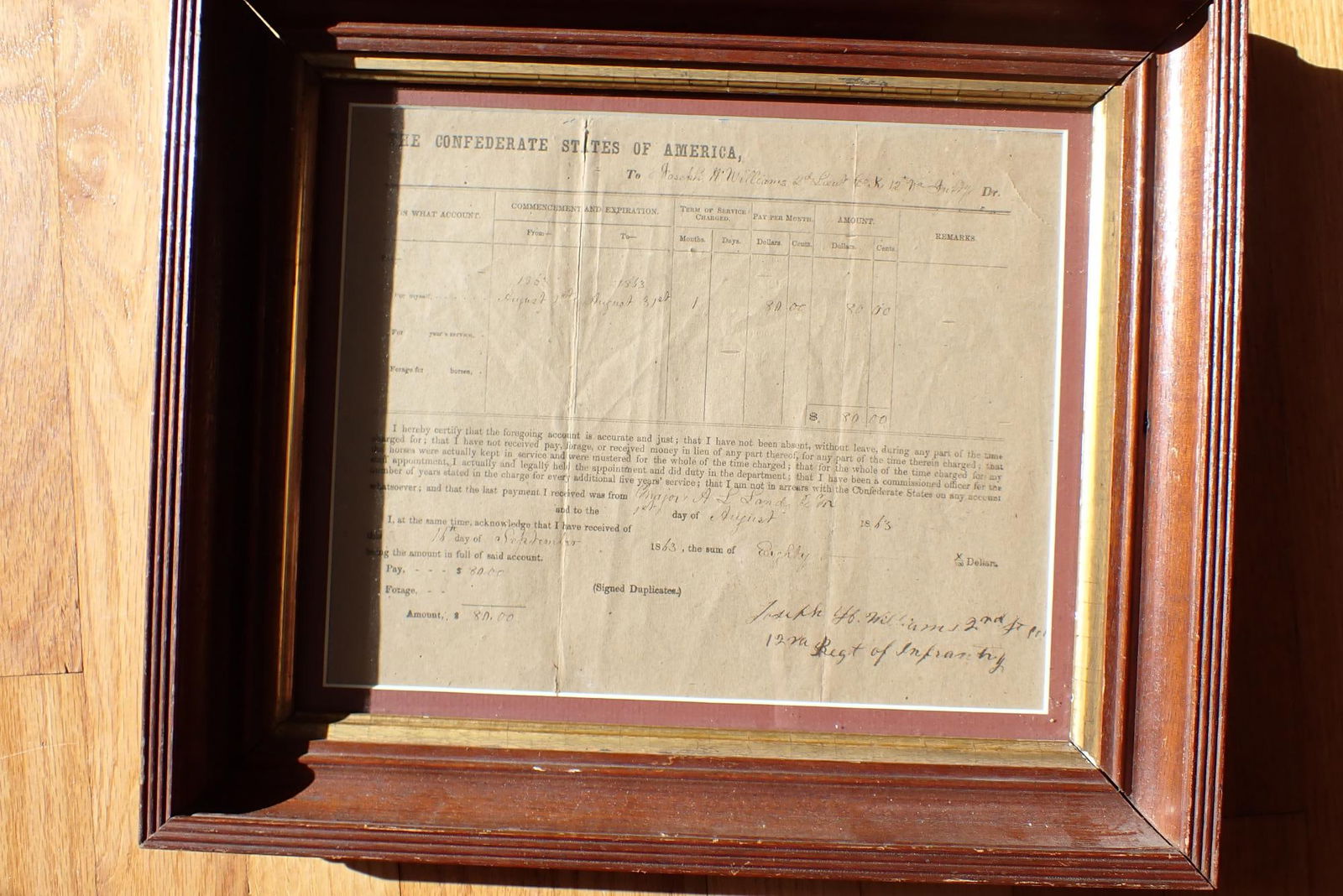1863 Confederate Pay Document 12th Virginia Inf. (1 of 10)