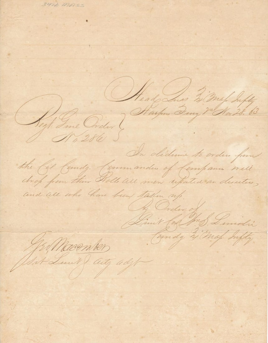 Massachusetts 34th Regiment Discharge & more (1 of 16)