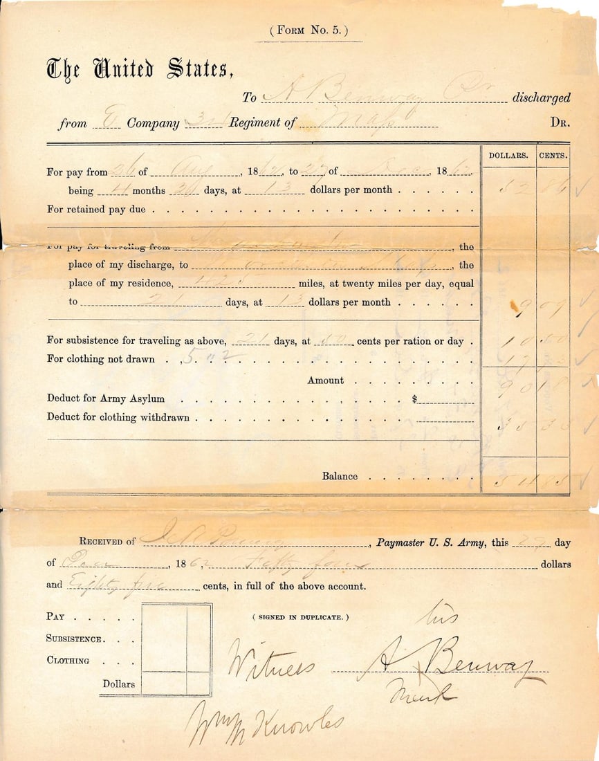 Massachusetts 34th Regiment Ephemera - 16