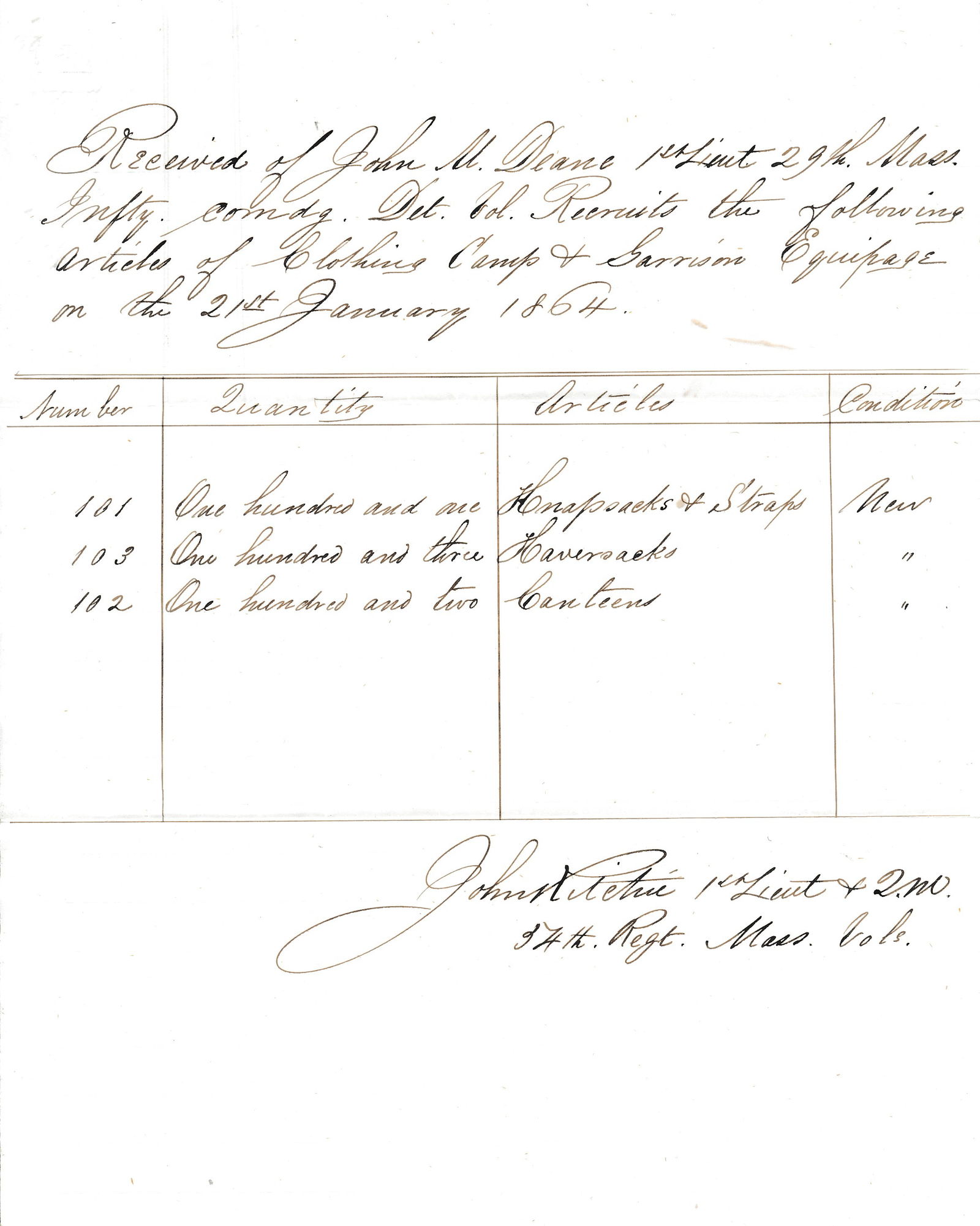 Massachusetts 34th Regiment Ephemera - 18