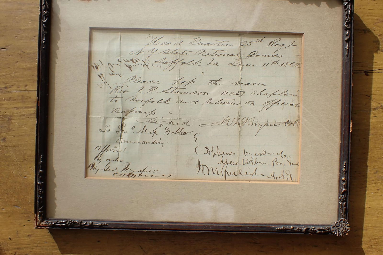 NY State Nat'l Guard- Chaplain's Travel Pass (1 of 8)