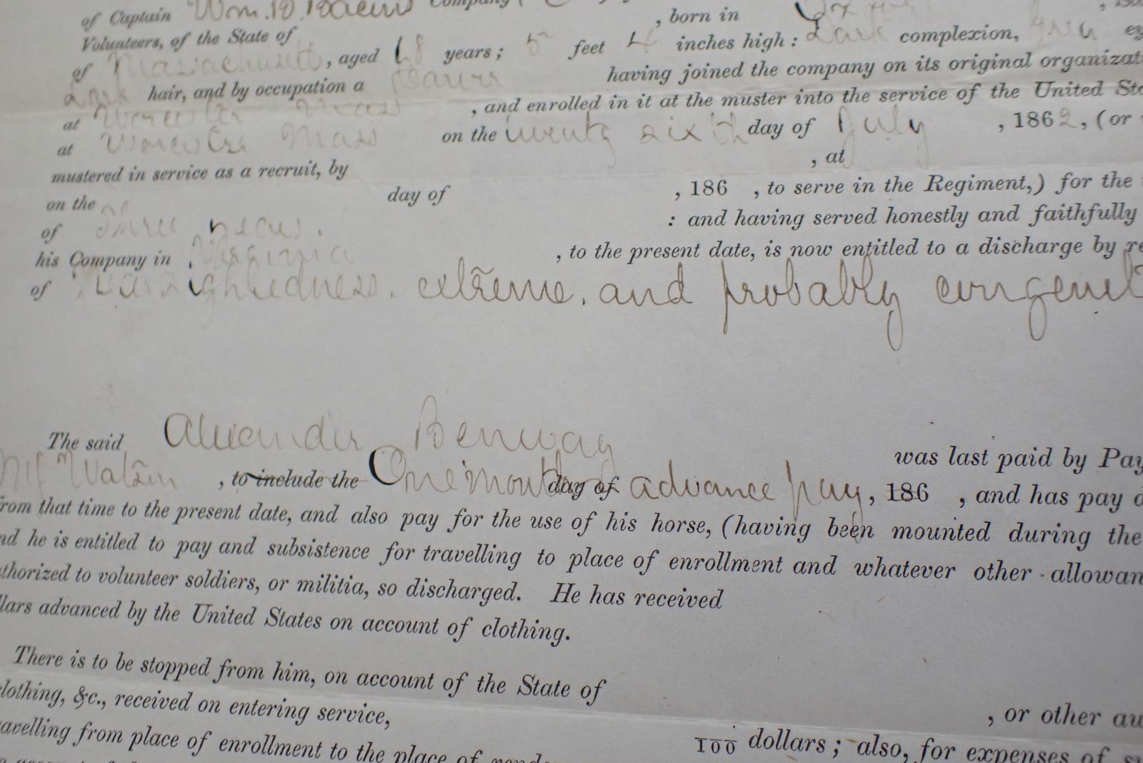 Capt William B. Bacon Worcester CDV & document - 6