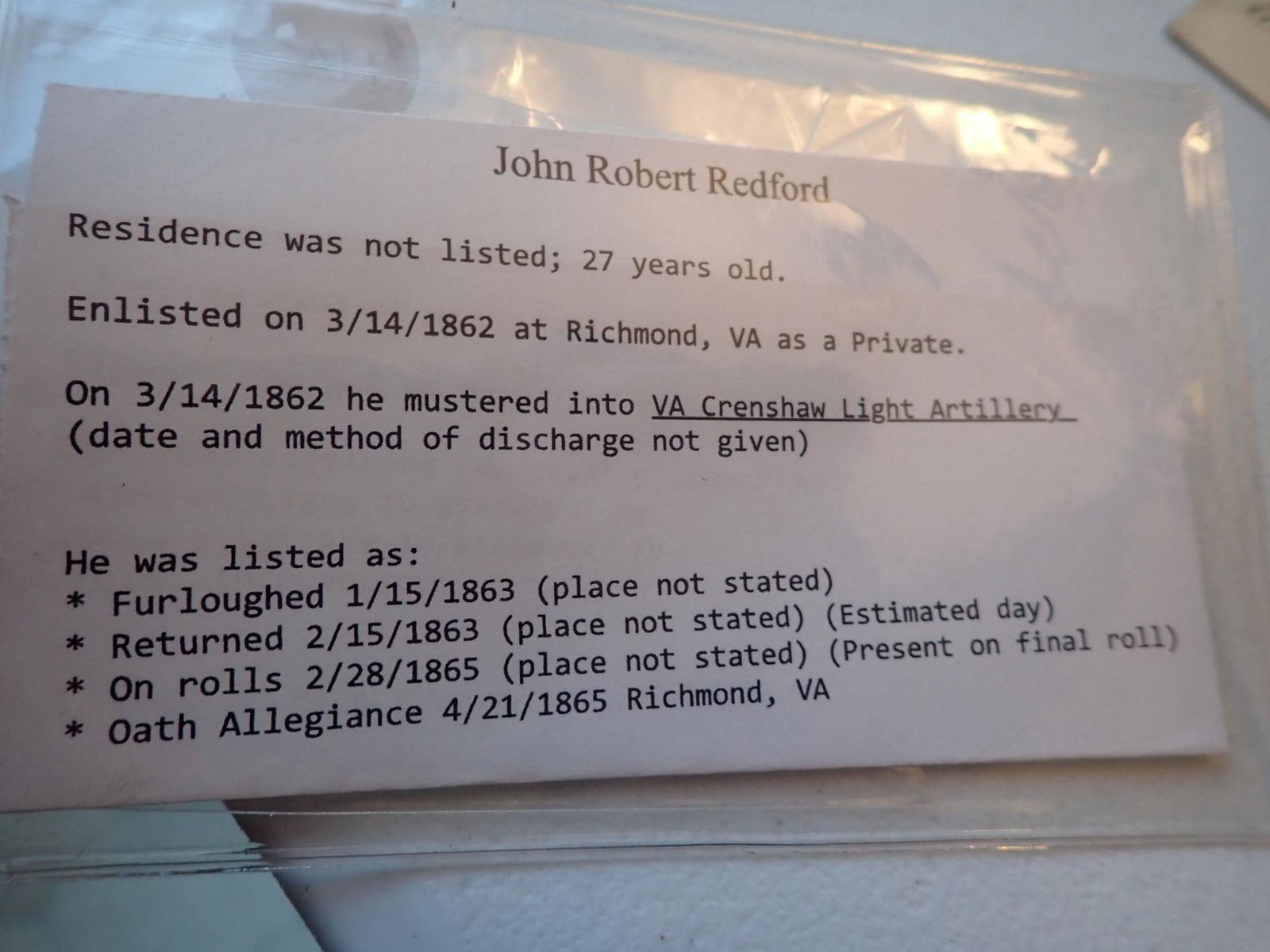 Confederate deceased soldier pay document, etc. - 17