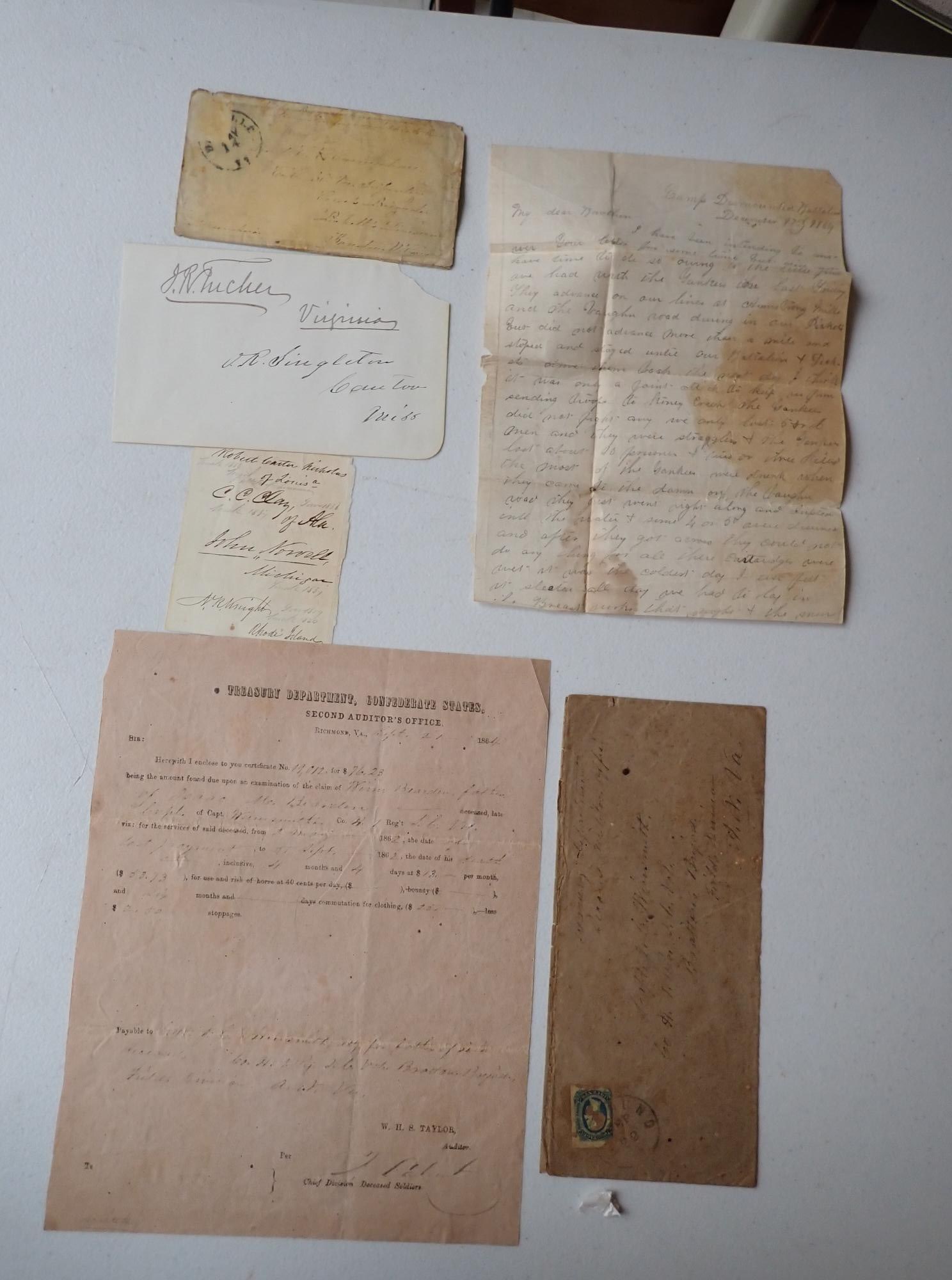 Confederate deceased soldier pay document, etc. (1 of 18)