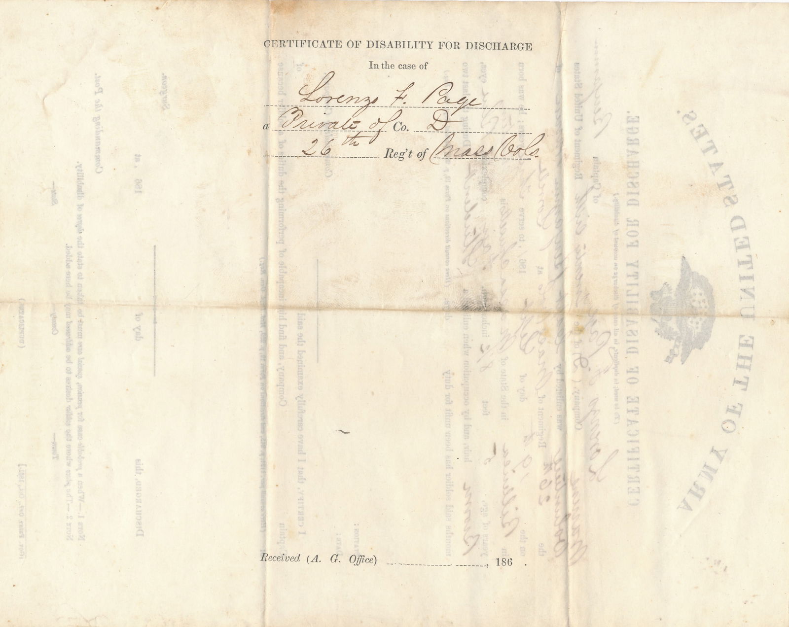 Civil War discharge and pay documents - 9