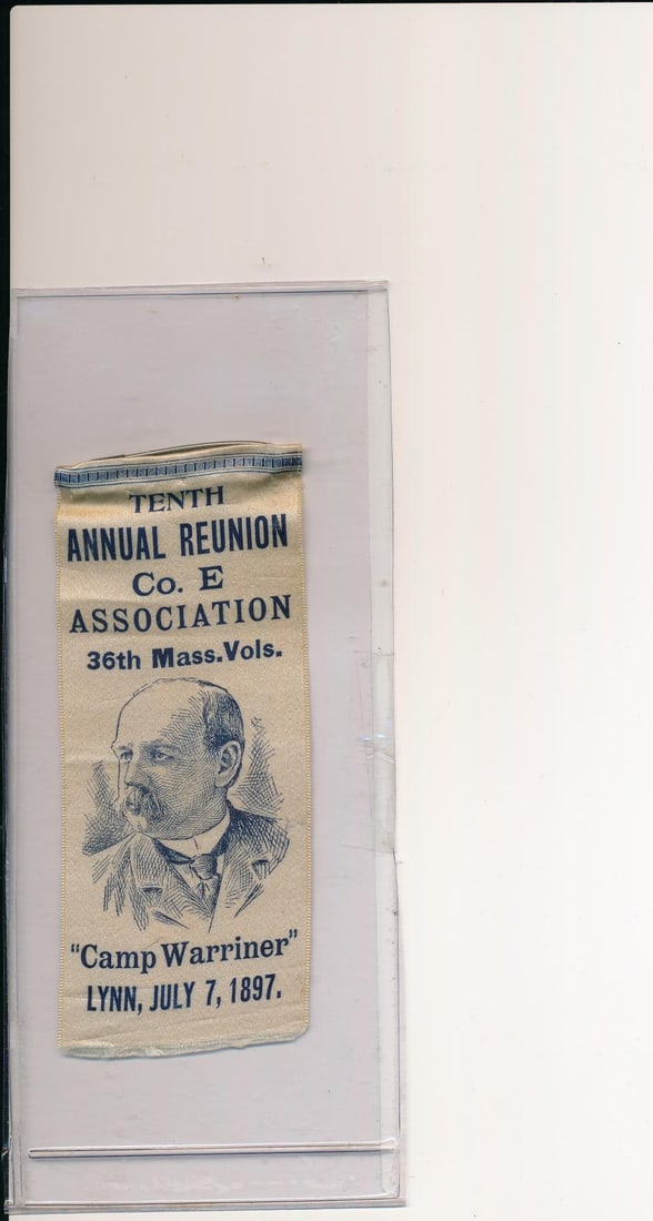 Mass 36th Volunteers Muster Roll, & ephemera: Mass 36th Volunteers Muster Roll, Record List Booklets & other ephemera. 1897 reunion silk and other memorabilia.