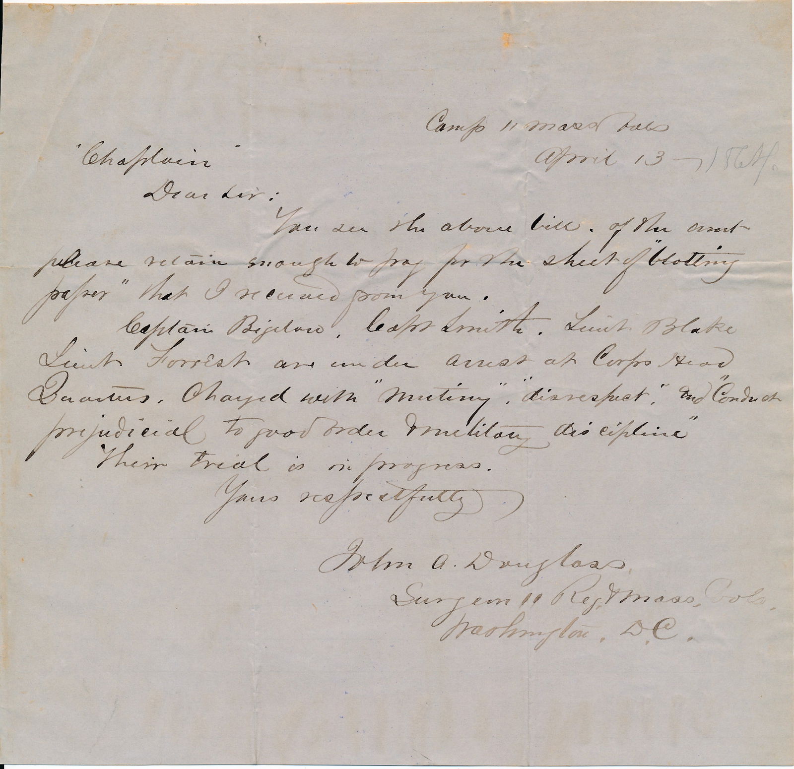 1862 Captured Union Chaplains to be Released, etc. (1 of 18)